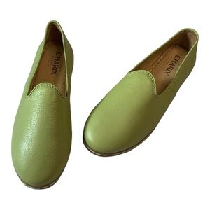 Charix Pistachio Green Slip On Non Skid Soft Leather Shoes Womens Size 38/US 8